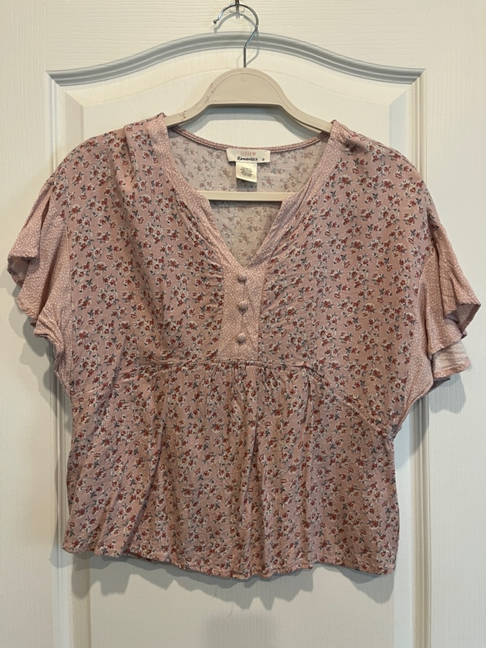 URBAN Romantics Dusty Rose Floral Button-Front Blouse